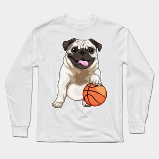 Pug Basketball player Basketball Long Sleeve T-Shirt